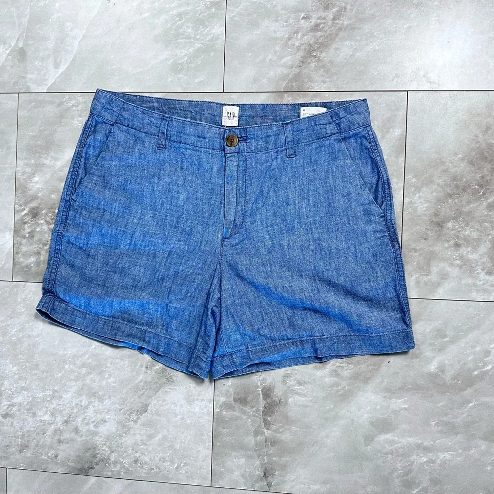 Gap Shorts Size 8 Women's Cotton Blue City Short Vacation Summer Comfy N…